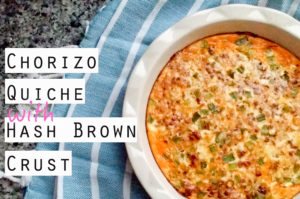 Chorizo Quiche with Hash Brown Crust
